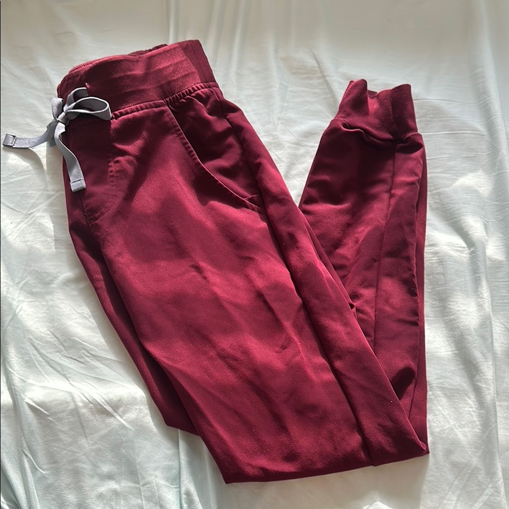 FIGS Burgundy Zamora Joggers XXS